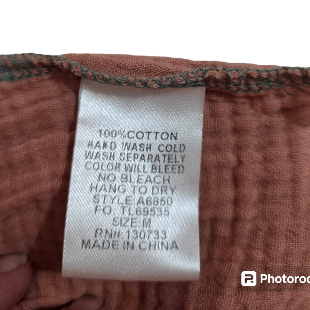 NWOT Umgee Color Block Cotton Gauze Top Size M - Picture 3 of 8